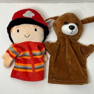 2021 Manhattan Toy Firefight and His Dog by Best Brands Hand Puppets Lot of 2